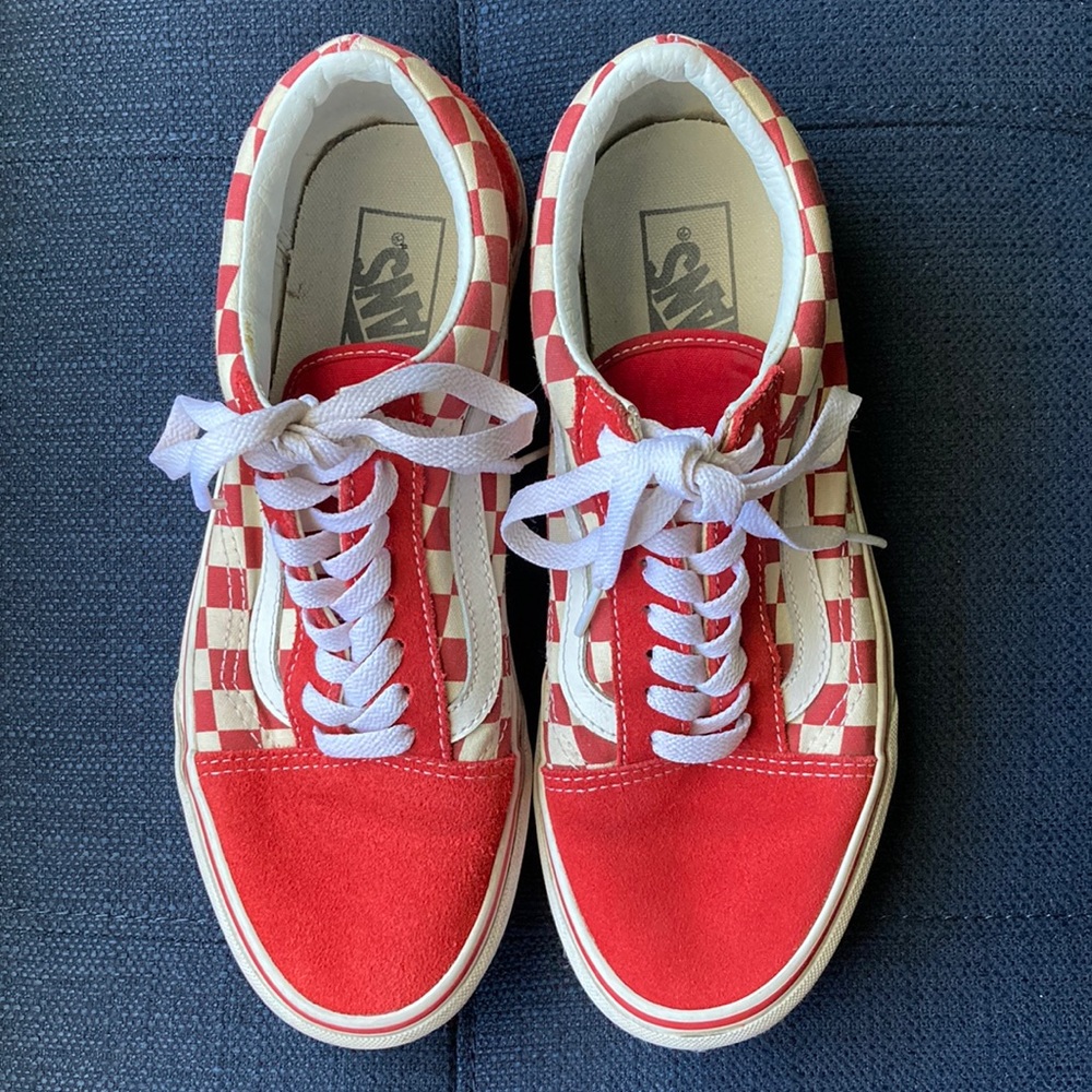 VANS Off The Wall Red/White Checkered Skate Shoes (Size 6.5 Men’s/8 Women’s)
